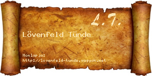 Lövenfeld Tünde névjegykártya